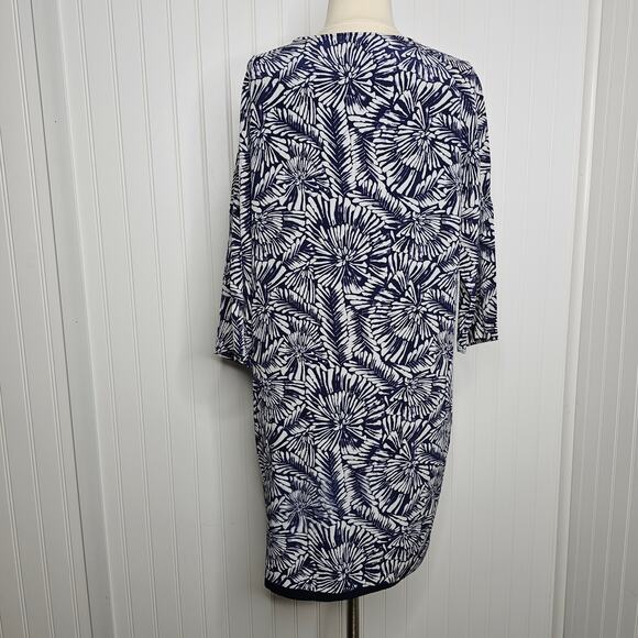 Garnet Hill 100% Silk Abstract Floral Shift Dress Size 6 Casual Vacation Summer - Picture 6 of 11